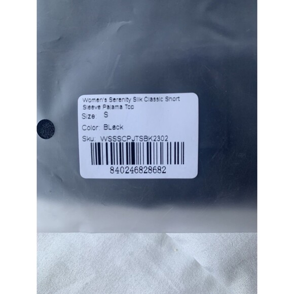 Cozy Earth Women's Serenity Silk Classic Short Sleeve Pajama Top Black - S NWT - Picture 4 of 5